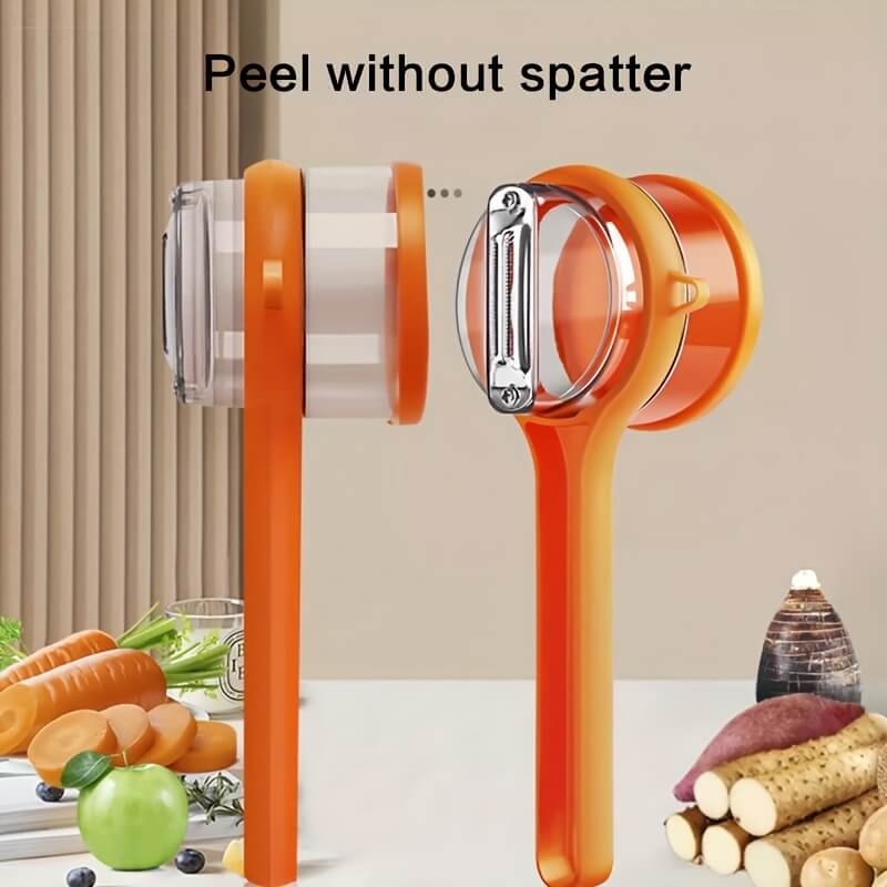 🥒 2-in-1 Peeler & Storage Box – Serrated Blade, Food-Safe & Durable
